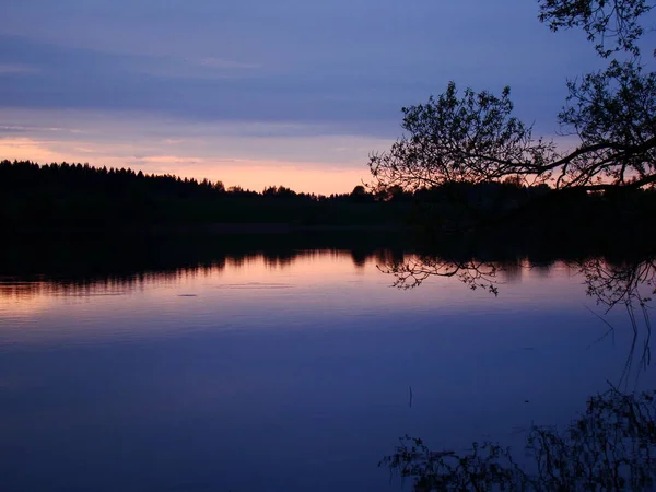 Sonnenuntergang Auf Dem See — Stockfoto