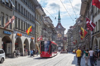 Bern Şehir Kramgasse ana cadde, İsviçre