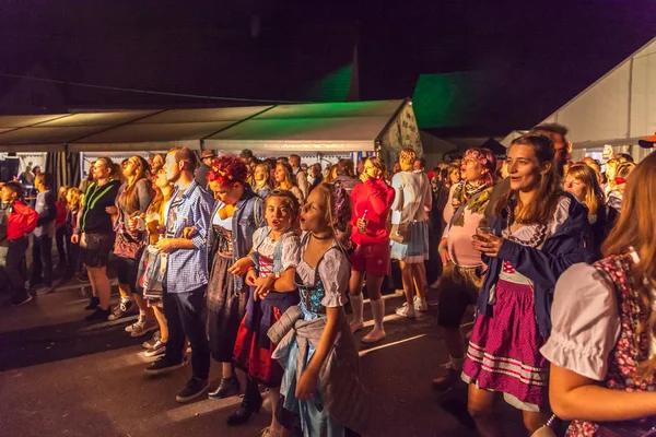 People Enjoying Live Music Concert Festival 1250 Years Village Celebration — Stock Photo, Image