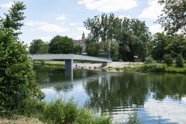 Sigmaringen, Almanya 'da güneşli bir günde park