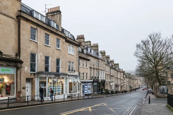 Downtown Bath Reino Unido Día Lluvioso —  Fotos de Stock