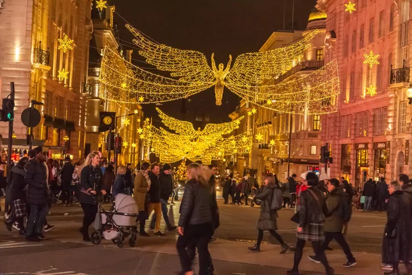 Luces Navidad Regent Street Londres Reino Unido Las Luces Navidad — Foto de Stock