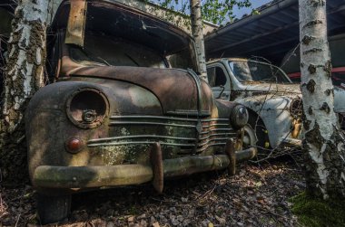 Paslı eski araba araba mezarlığı