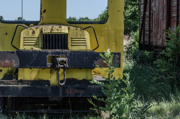 Gula Rälsbussen Detaljvy — Stockfoto