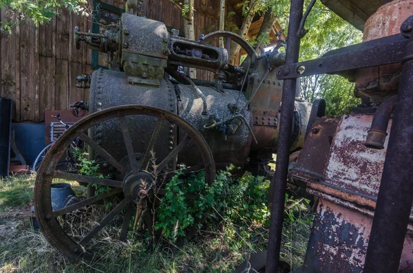 Rusty Vapor Locomotiva Detalhe Vista — Fotografia de Stock