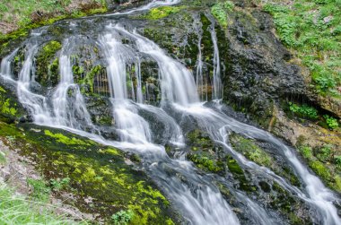Vahşi brook ve dağlarda küçük şelaleler