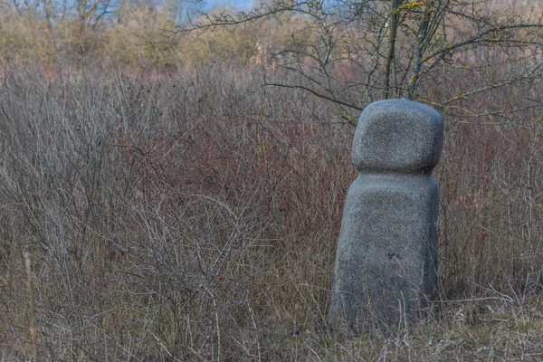 Escultura de pedra na natureza — Fotografia de Stock