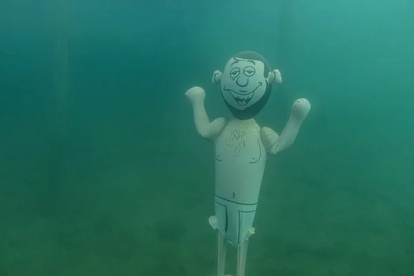 Muñeca Sonriente Buceando Lago Con Agua Verde —  Fotos de Stock