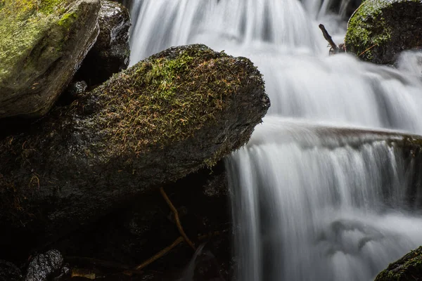 Stone Moss Waterfall Soft Water — Stock Photo, Image