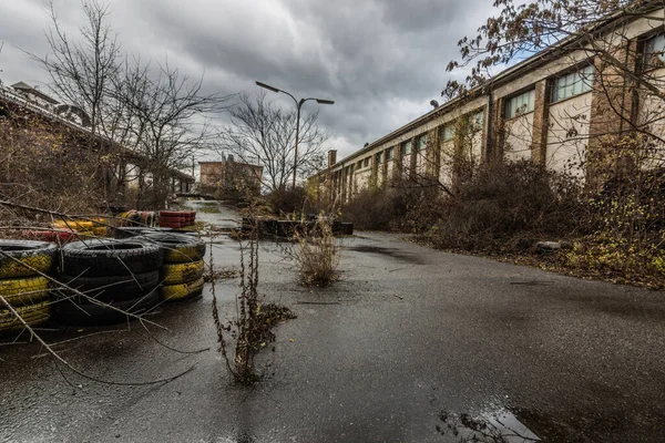 Overgrown Cart Train Street Bushes — Stock Photo, Image