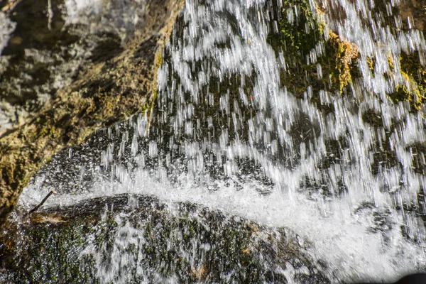 Splashing Water Detail View Waterfall — стоковое фото