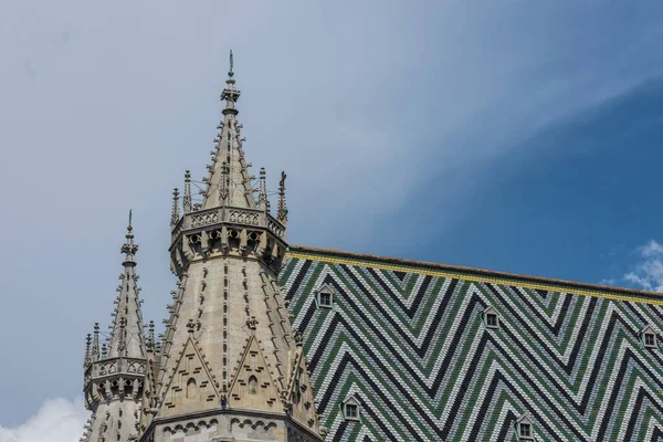 Ornated Tower Roof Saint Stephans Cathedral Vienna — Stock Photo, Image