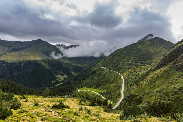 Скручена Дорога Зелених Горах Влітку — стокове фото