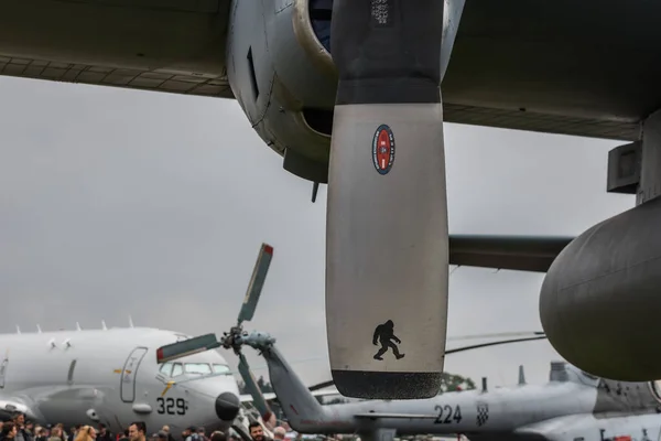 Propeller Auf Flugzeugen Detailansicht Auf Einer Flugschau — Stockfoto