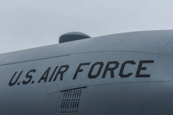 Nas Samolot Sił Powietrznych Widokiem Szczegółowym Etykiety — Zdjęcie stockowe