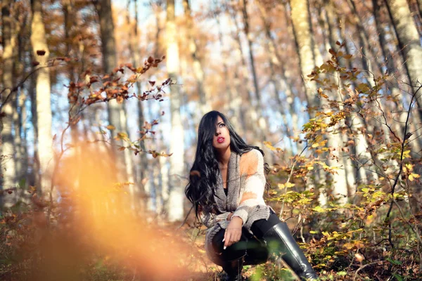 Ormandaki genç bir kadının yaratıcı portresi - İtalya