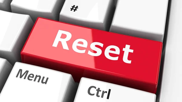 Reset Key Computer Keyboard Three Dimensional Rendering Illustration — Stock Photo, Image