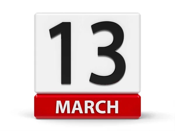 Calendario de cubos 13 de marzo — Foto de Stock
