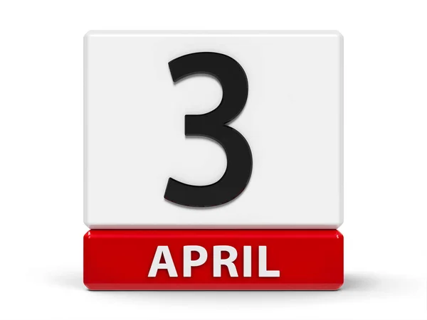 Календар кубів 3 квітня — стокове фото