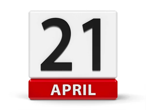 Calendario de cubos 21 de abril —  Fotos de Stock