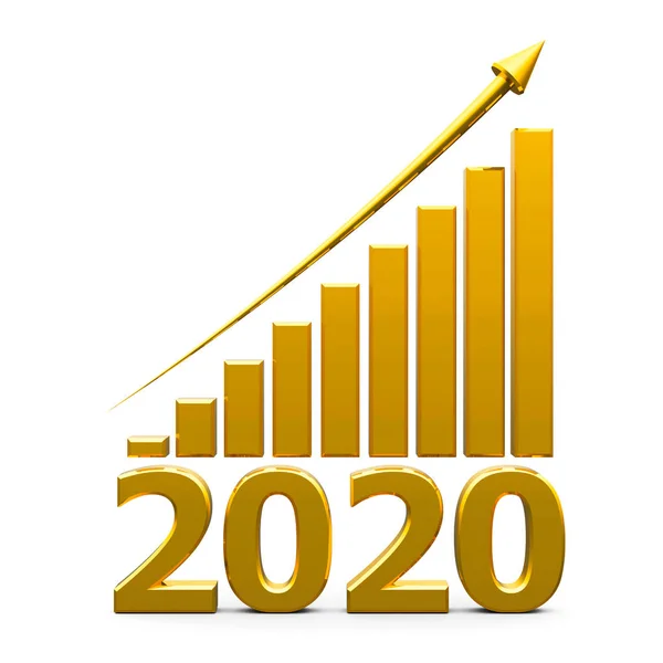 Biznes wykres z 2020 — Zdjęcie stockowe