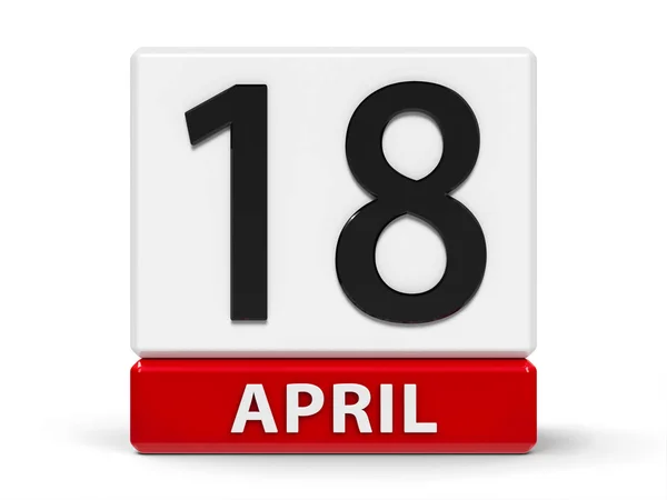 Кубический календарь 18 апреля — стоковое фото