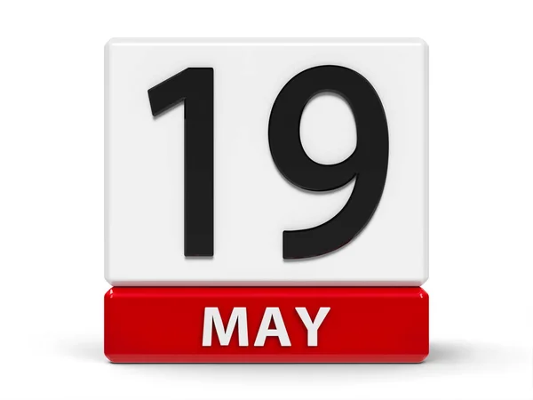 Кубический календарь 19 мая — стоковое фото
