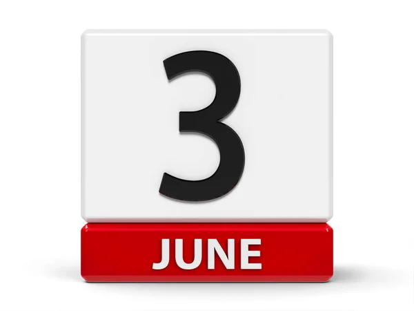 Calendario de cubos 3 de junio — Foto de Stock