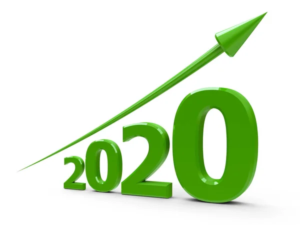 Yeşil ok ile 2020 — Stok fotoğraf