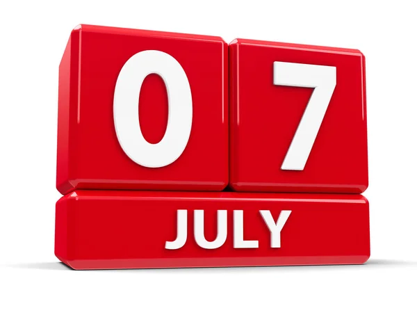 Kocka-naptár július 7. — Stock Fotó