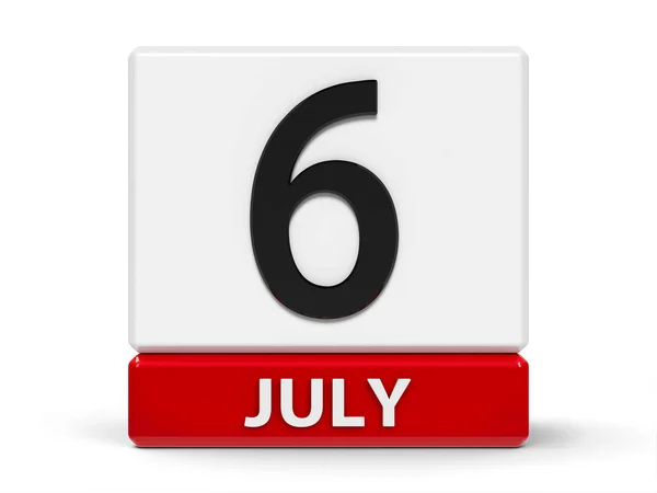 Kockákat naptár július 6. — Stock Fotó