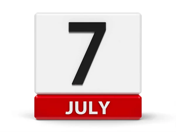 Calendario de cubos 7 de julio —  Fotos de Stock