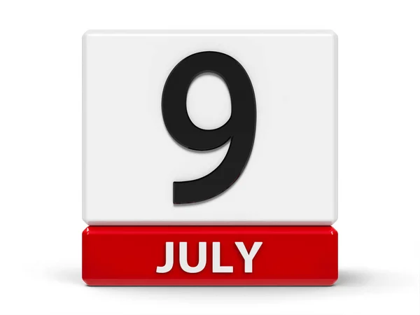 Würfelkalender 9. Juli — Stockfoto