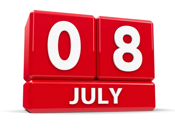 Calendario dei cubi 8 luglio — Foto Stock