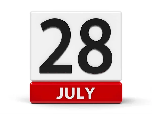 Calendario de cubos 28 de julio — Foto de Stock