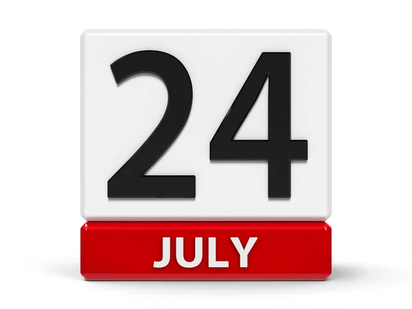 Calendario de cubos 24 de julio —  Fotos de Stock