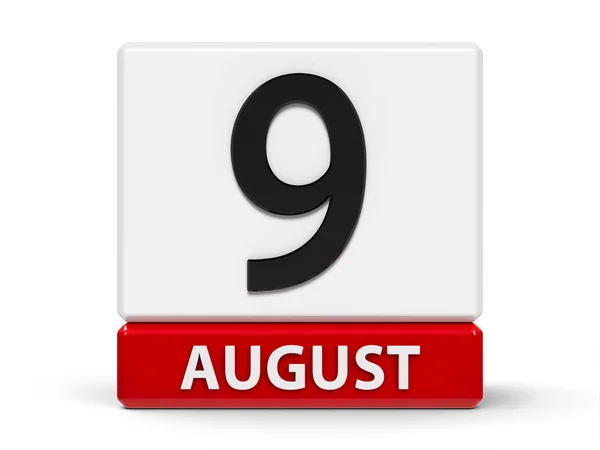 Calendario cubos 9 agosto —  Fotos de Stock