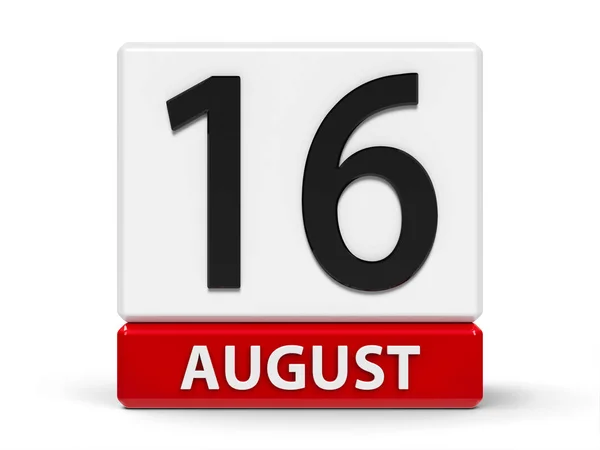 Calendarul cuburilor 16 august — Fotografie, imagine de stoc