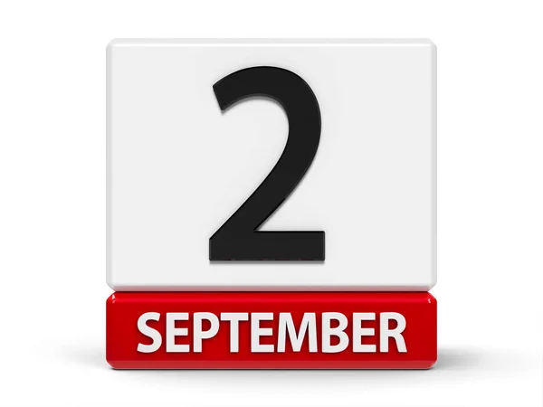 Cubes calendar 2nd September — Stock Photo, Image