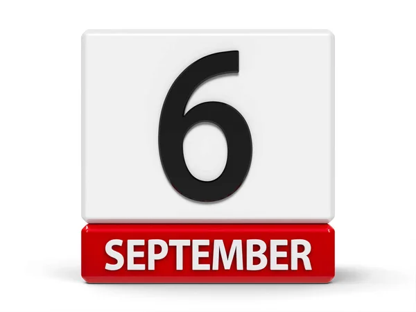 Kalendář kostky 6. září — Stock fotografie
