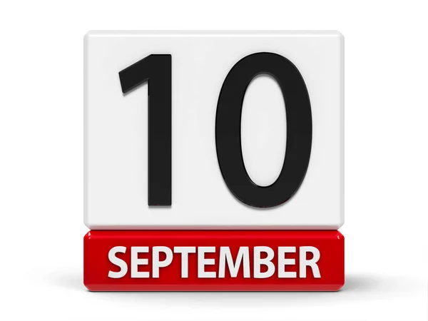 Cubes calendar 10th September — Stock Photo, Image