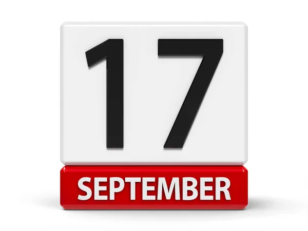 Calendário de cubos 17 setembro — Fotografia de Stock