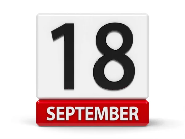 Cubes calendar 18th September — Stock Photo, Image