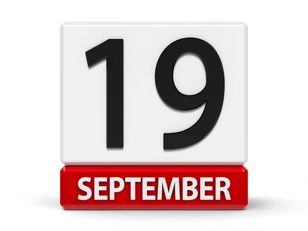 Cubes calendar 19th September — Stock Photo, Image