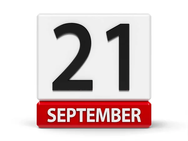 Kalendář-kostky 21. září — Stock fotografie