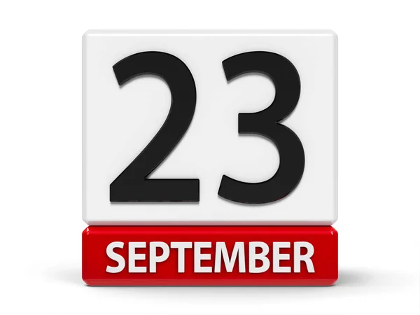 Кубический календарь 23 сентября — стоковое фото