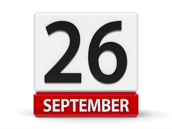 Кубический календарь 26 сентября — стоковое фото