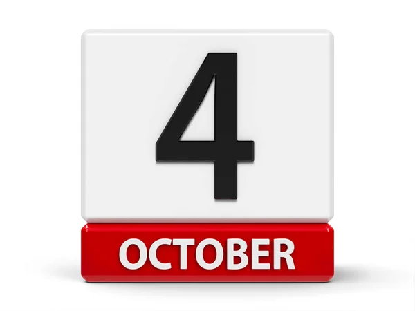 Calendario de cubos 4 de octubre —  Fotos de Stock