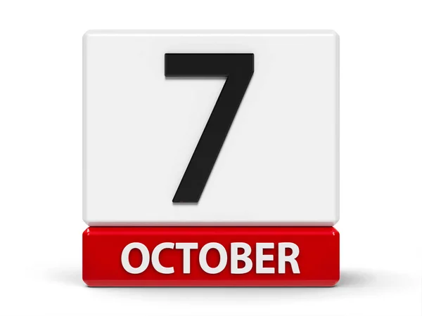 Kalendář kostek 7. října — Stock fotografie