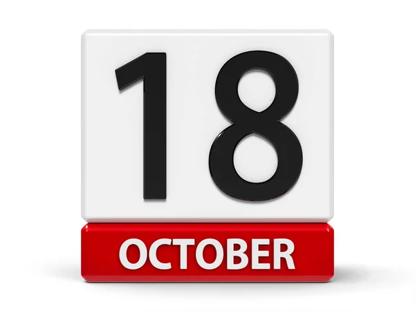 Calendario de cubos 18 de octubre — Foto de Stock